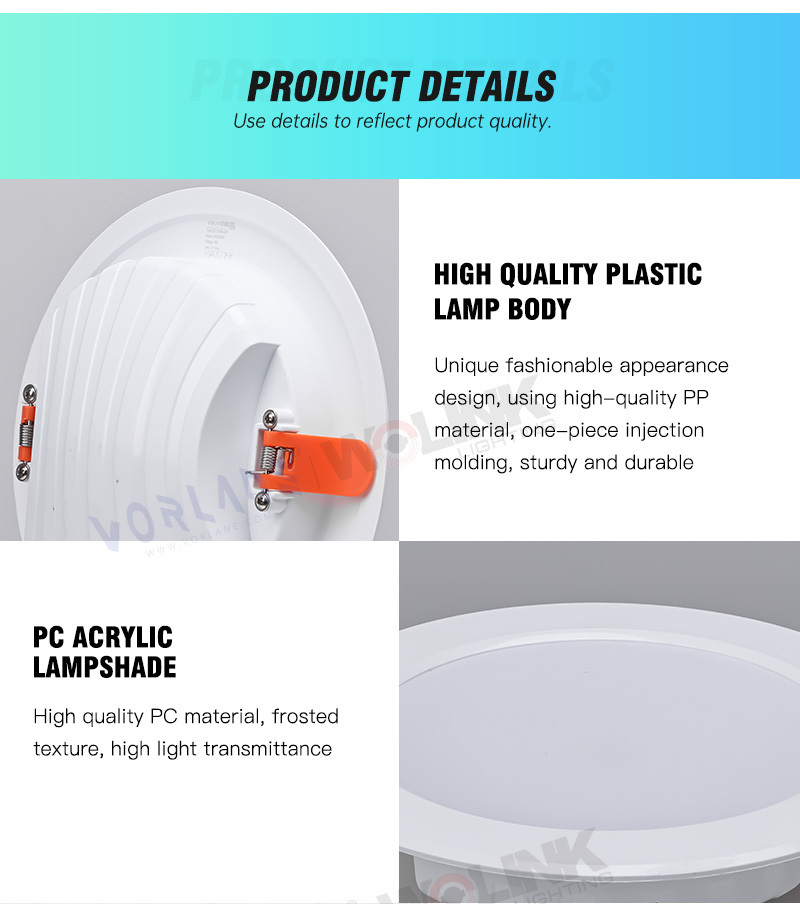 Downlight commercial lighting 7w 9w 12w warm white spotlight recessed adjustable dob cob led downlight