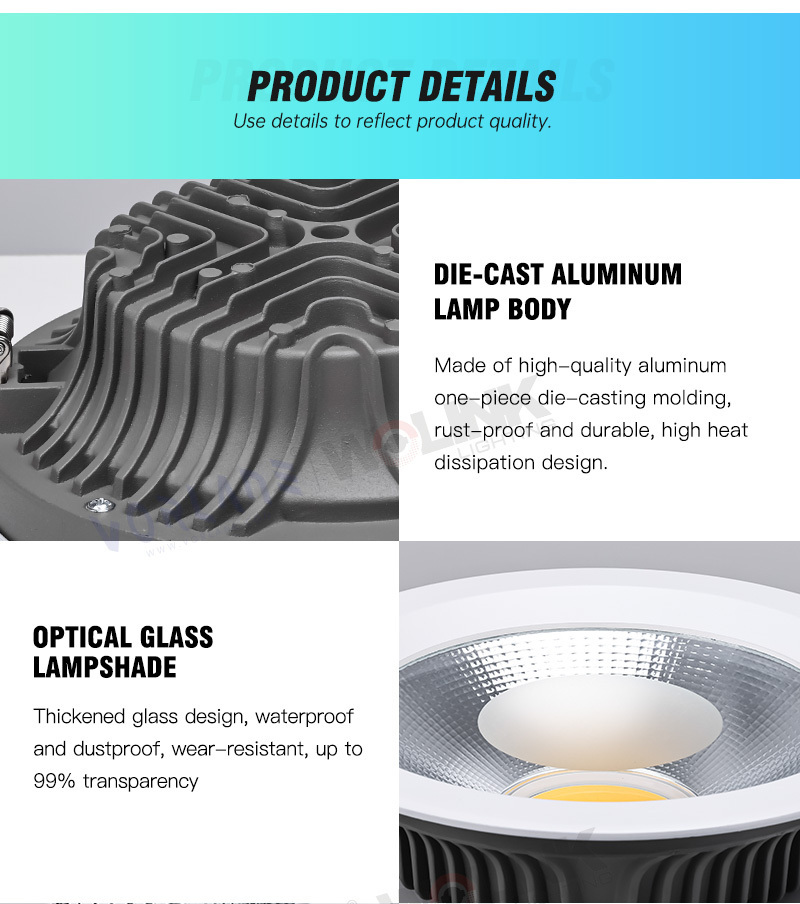 Home Office high lumen 3000K 4500K 6000K indoor led downlights anti glare spot ceiling down light COB