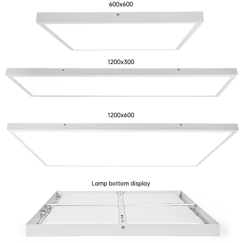 600*600 2x2 2x4 600x600 300x1200 600x1200 2x2ft 60x60 dimmable ceiling surface mounted led flat panel light