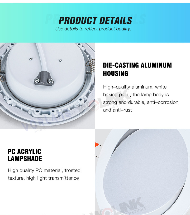 Manufacturer recessed rotatable downlight custom 4 inch downl light potlight led pot light with junction box