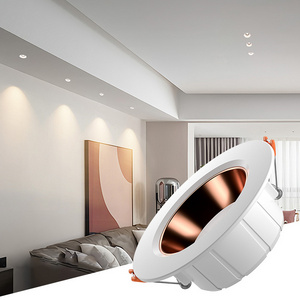 Dimmable ceiling mounted down light Plastic recessed inner spot LED Anti Glare smd Downlight 7W DOB