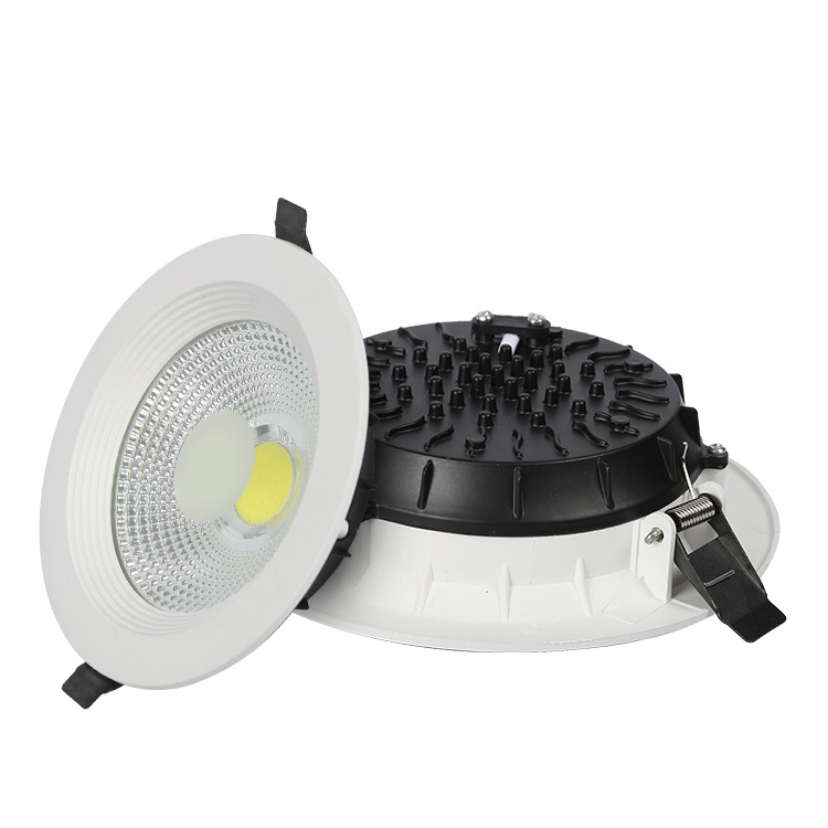 Factory indoor lighting led downlight COB recessed downlight aluminum housing 7W 15W 30W COB led downlight with double colors