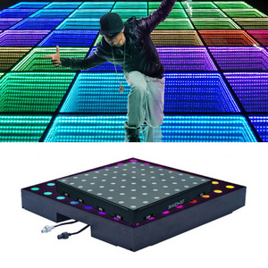 Games dance floor party Dj club colorful rgb stage lights panels 3d infinity led mirror dance floor