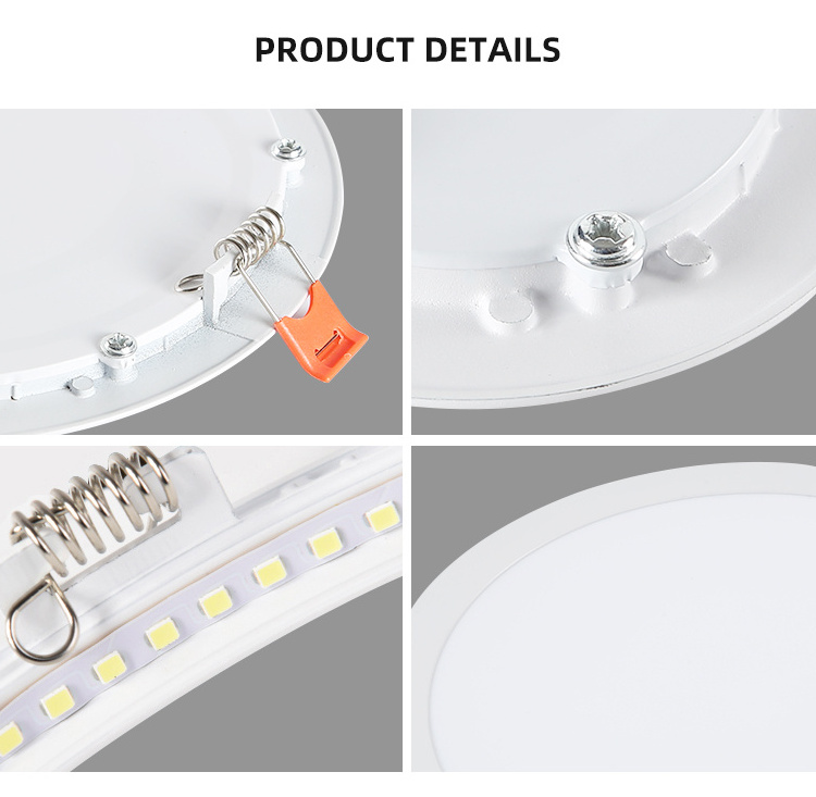 Manufacturer Custom indoor LED 9w 12w 24w recessed ceiling round ultra slim panel light 4 inch 5cct