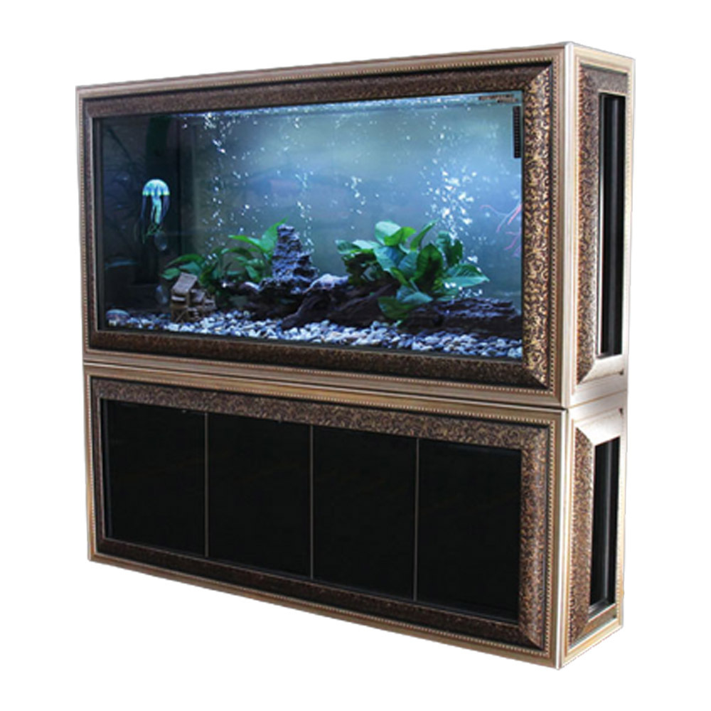 Led Light Wood Curved Custom Clear Glass Straight Aquariums & Accessories Luxury Glass Fish Tank Aquarium Pond Fish Fibre Glass