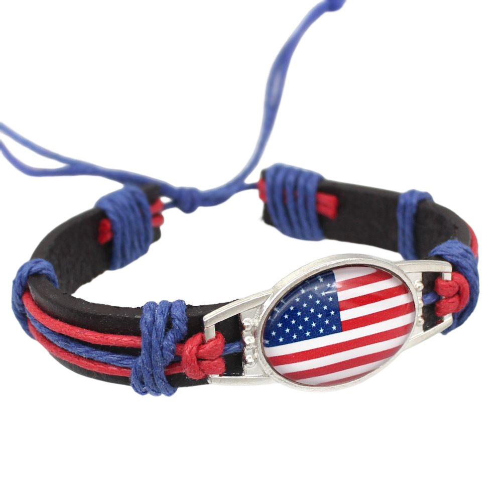 Wollet 61 Countries Qatar Football Fan Accessories Adjustable Woven National Country Flag Bracelet