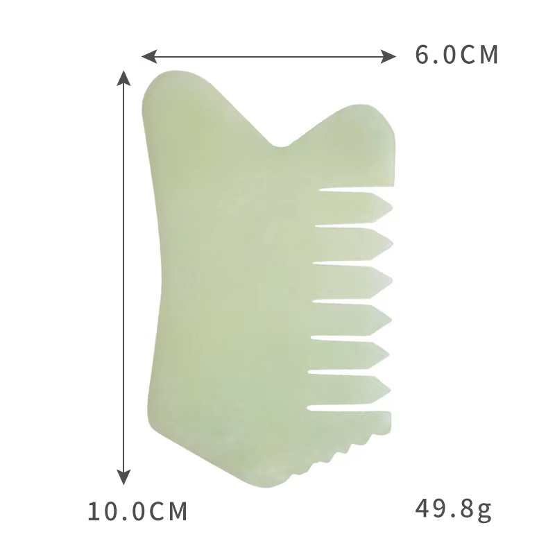 Hot Selling Guasha Nephrite Stone Head Massage Jade Comb Gua Sha