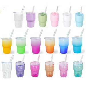 Holographic 3oz Gradient Sublimation Shot Glass Cups Shimmer Glitter Wine Tumbler Ombre Jelly Beverage Iced Drinking Beer Cup