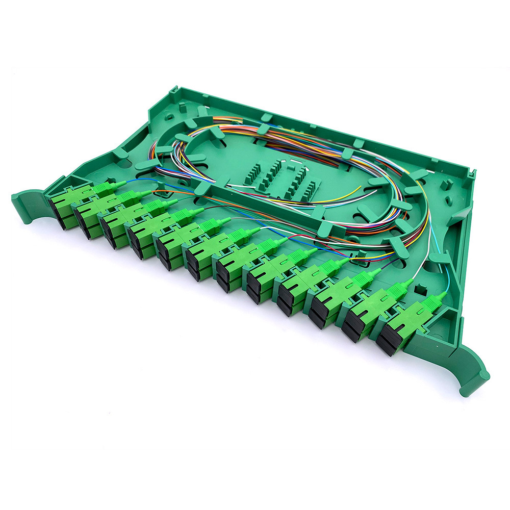 12  port 24 Port Cores Fiber Optic Splice Tray Full Loaded with Pigtail and Adapter for ODF Terminal box