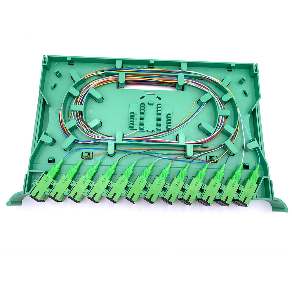 12  port 24 Port Cores Fiber Optic Splice Tray Full Loaded with Pigtail and Adapter for ODF Terminal box