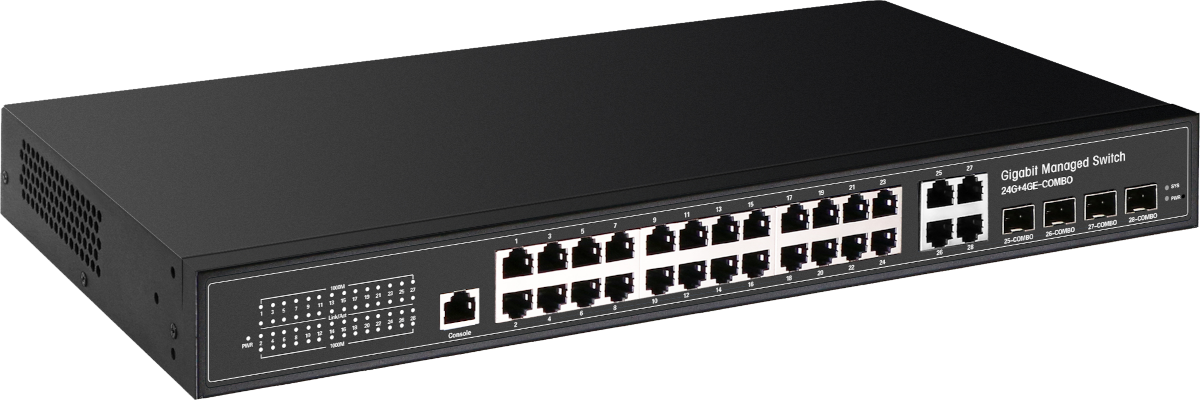 24 Port Gigabit Managed PoE Network Switches WL-24G-4TC