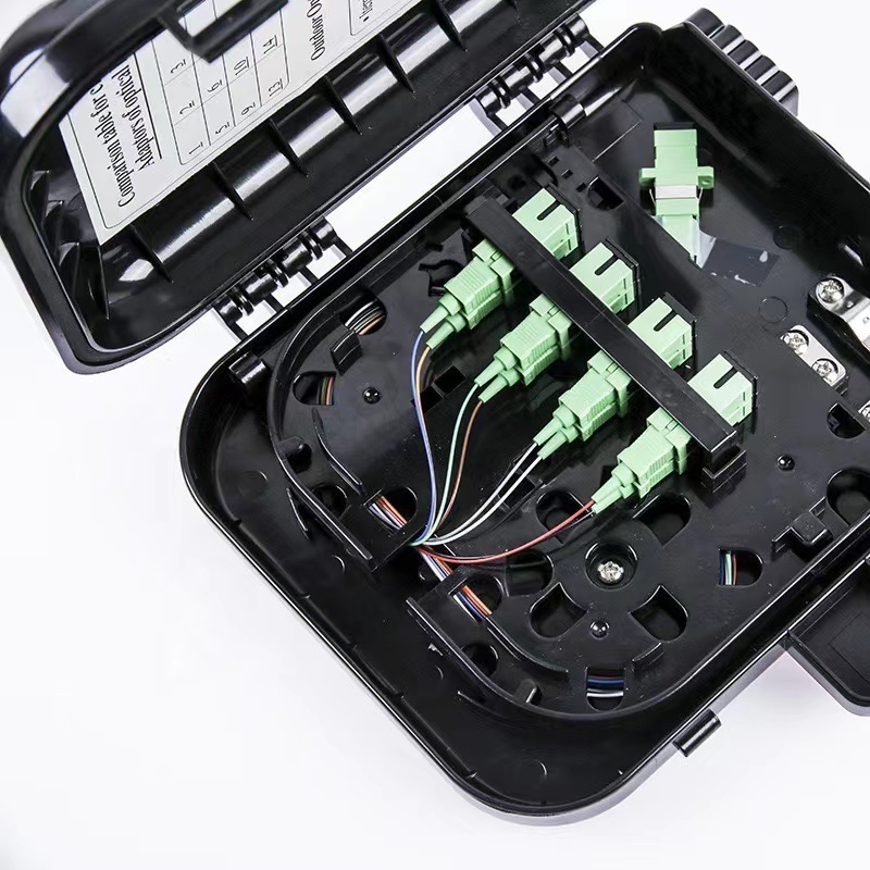 ftth terminal box Fiber optic enclosure terminal box 8 cores for telecom distribution application loaded SC splitter and adapter