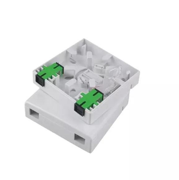 ftth fiber optic terminal box 2 port 86 wall panel 2 cores box with sc connector86*86mm Wall Mounted Face plate sc pigtail 0.9mm