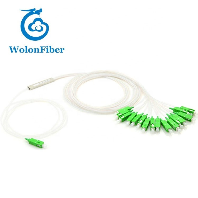 Fiber Optic PLC Splitter 0.9mm 1M Steel Tube 1x16 Mini PLC Splitter With SC/APC Connector