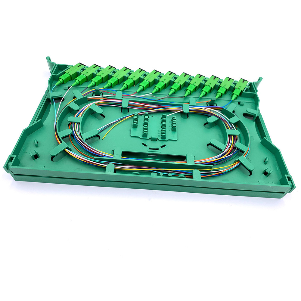 12  port 24 Port Cores Fiber Optic Splice Tray Full Loaded with Pigtail and Adapter for ODF Terminal box