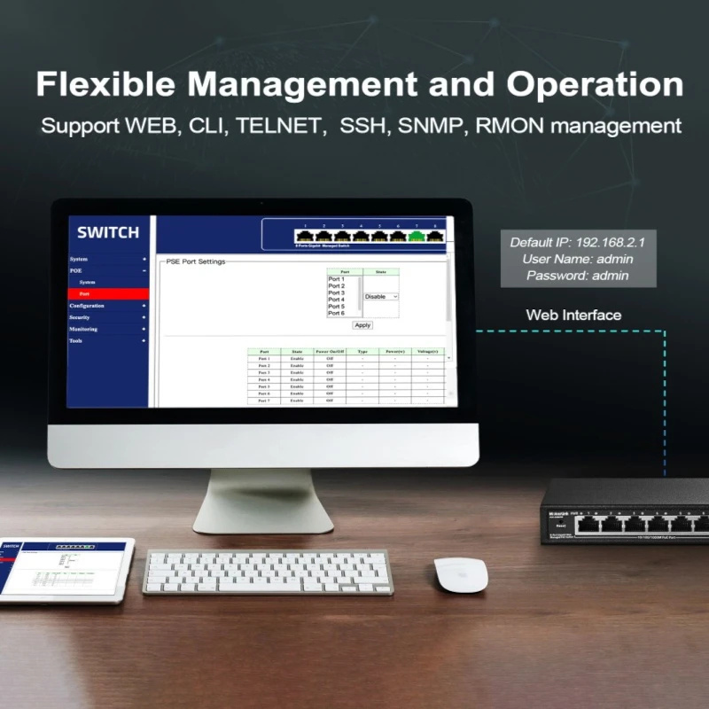 16 Port Efficient Ethernet Switch 1G/24G Capacity VLAN/SNMP/QOS Functions Includes SFP Fiber Port Stock Item