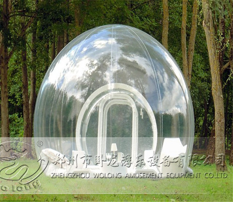 2024 Mobile Crystal Rental Clear Tunnel Inflatable Transparent Camping Dome Bubble Tent for camping for sale with high quality