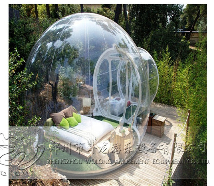 2024 Mobile Crystal Rental Clear Tunnel Inflatable Transparent Camping Dome Bubble Tent for camping for sale with high quality