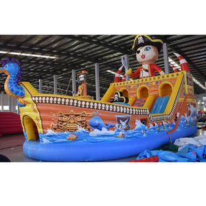 Crazy Indoor  Inflatable  Pirate Ship Slide Tobogan Inflable