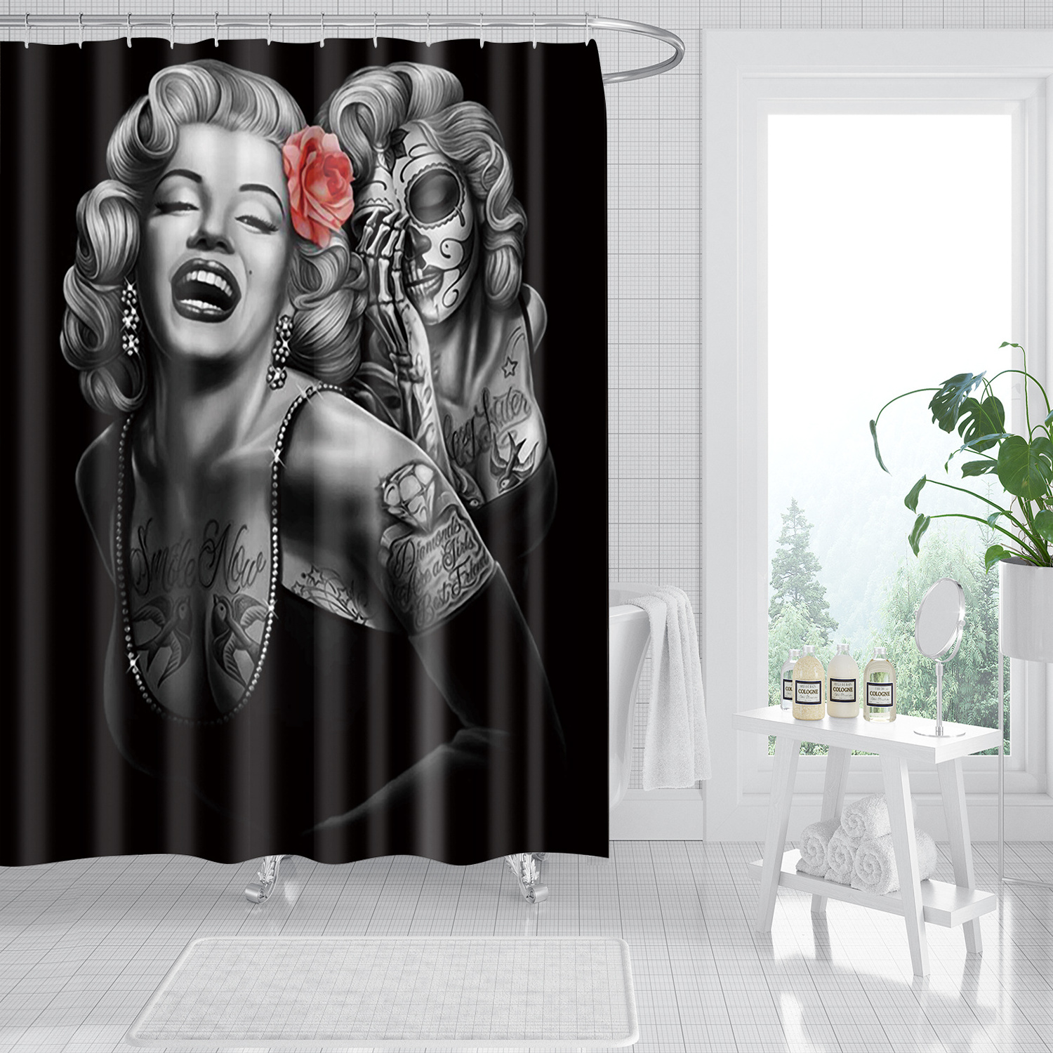 Marilyn Monroe Custom Shower Curtain Printing Luxury Bath Curtains 3D Bathroom Sets