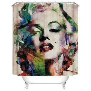 Marilyn Monroe Custom Shower Curtain Printing Luxury Bath Curtains 3D Bathroom Sets