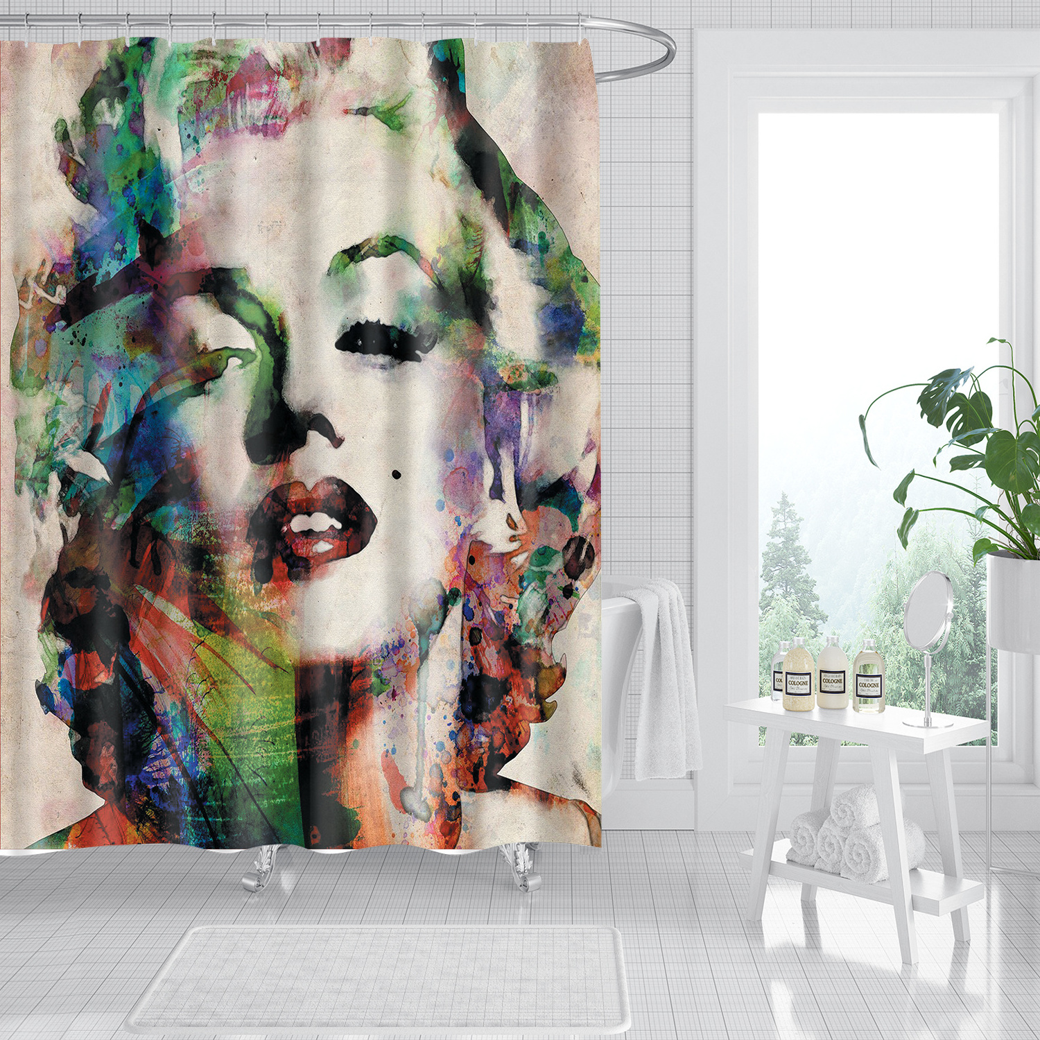 Marilyn Monroe Custom Shower Curtain Printing Luxury Bath Curtains 3D Bathroom Sets