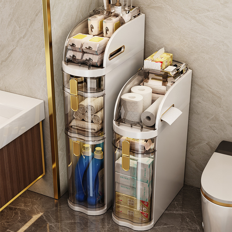 Bathroom Shelf bathroom supplies Cabinet Bathroom Storage Shelf Washroom Toilet Floor-to-ceiling Installation-free Home Use