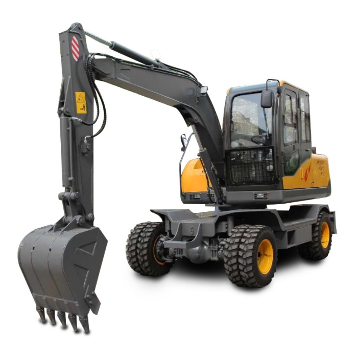 towable excavator 6 ton wheel digger backhoe