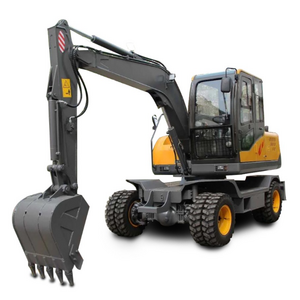 towable excavator 6 ton wheel digger backhoe