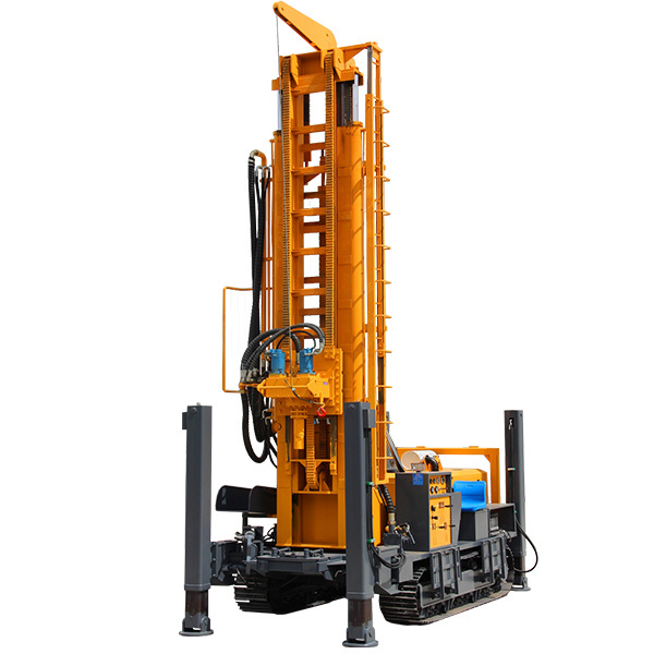 crawler water well drilling rig with drilling depth 800m and diesel engine