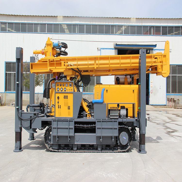 crawler water well drilling rig with drilling depth 800m and diesel engine