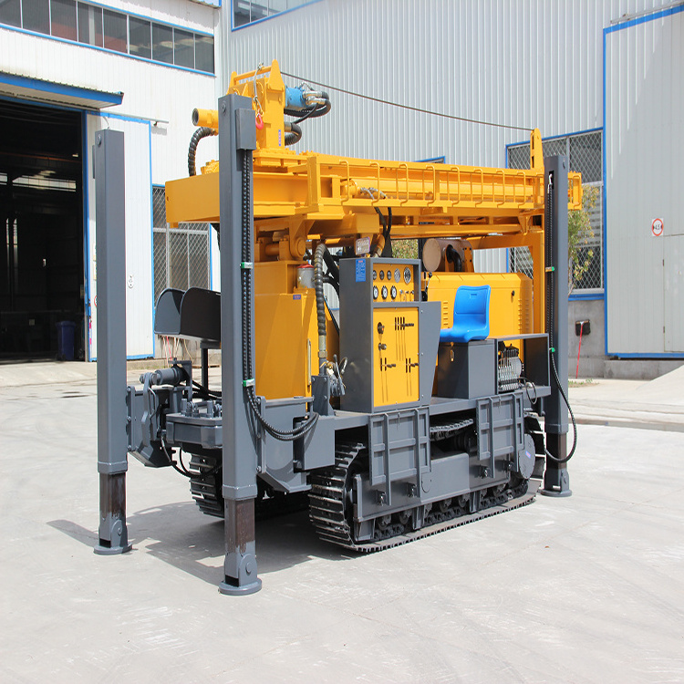 crawler water well drilling rig with drilling depth 800m and diesel engine