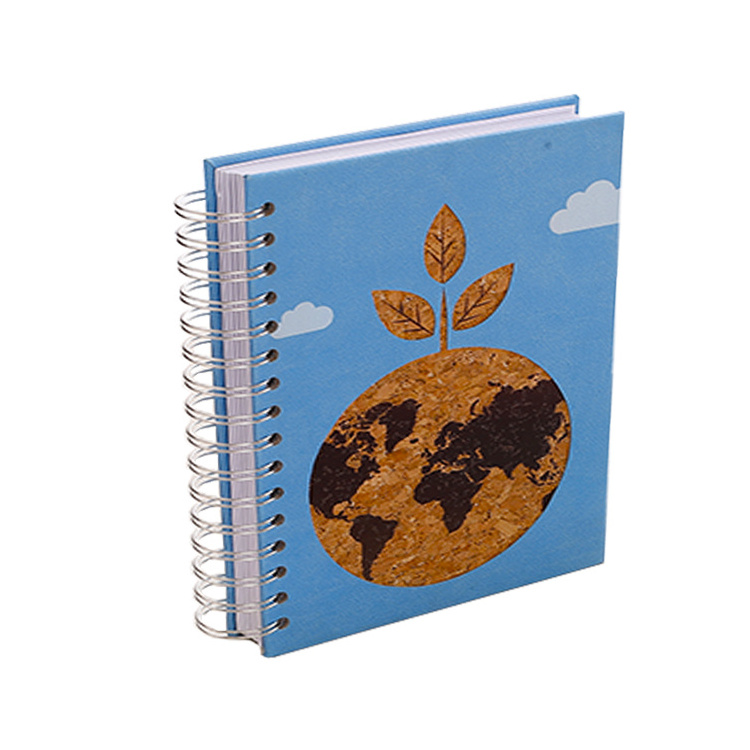 Fashion popular paper pu cover planner reusable wholesale journal 4C printing A5 custom spiral notebook