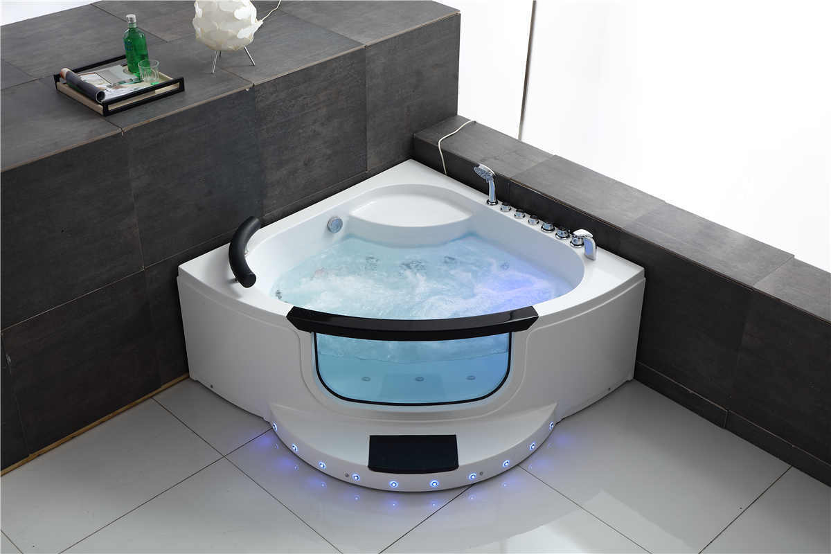 WOMA Q425 Whirlpool Massage Support Bathtub 2 Person Acrylic Hot Spa Tubs Stainless Steel Rustic Hydromassage Bathtub Reversible