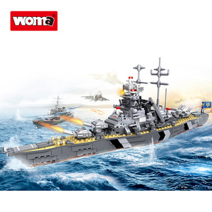 WOMA TOYS C0138 Kids Puzzle Children Army Ships Plastic Boat Model Small Building Blocks Bricks Boy Birthday Gift Set Diy