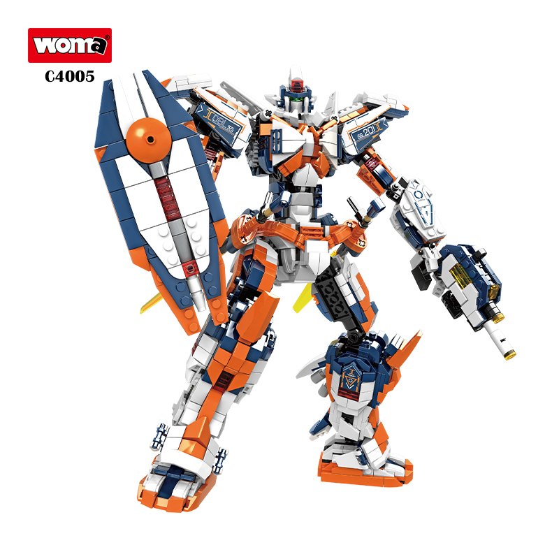 Woma Toys 2024 New C4005 Assemble Mech Battle Warrior Building Block Brick Toy Mecha Model Transforming Robot Toy For Kids