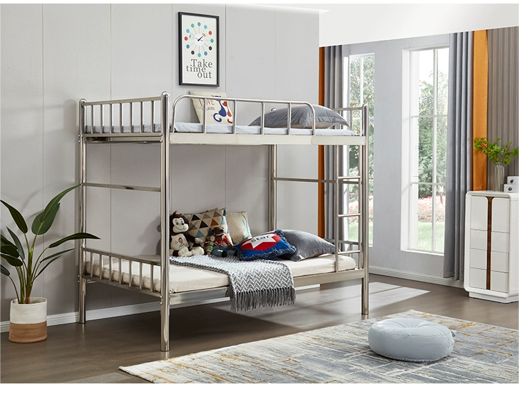 School Metal Two Person Twin Full Over Bunk Bed Steel Bed Metal Steel Bunk Bed