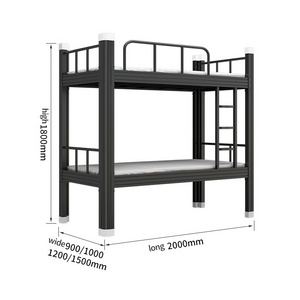 Double Deck Beds Steel Metal Frame Bunk Decker Bunk Beds Hostel Bunker Bed For Suitable Home Student Accommodation