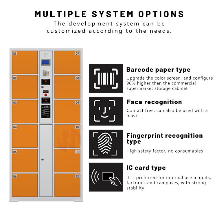 12 Doors Digital Steel Staff Metal H 200 X W310x L Food Delivery Storage 2 Sided Smart-parcel-locker Smart Locker