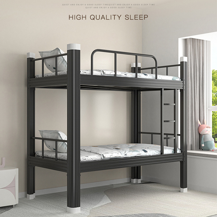 Double Deck Beds Steel Metal Frame Bunk Decker Bunk Beds Hostel Bunker Bed For Suitable Home Student Accommodation