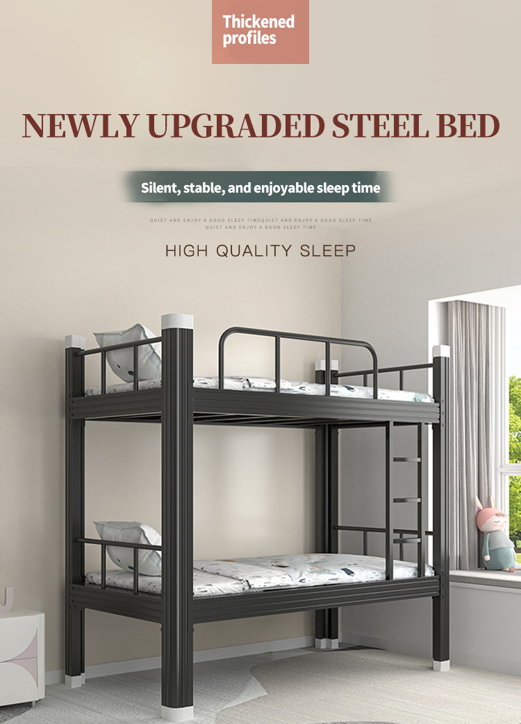 Double Deck Beds Steel Metal Frame Bunk Decker Bunk Beds Hostel Bunker Bed For Suitable Home Student Accommodation