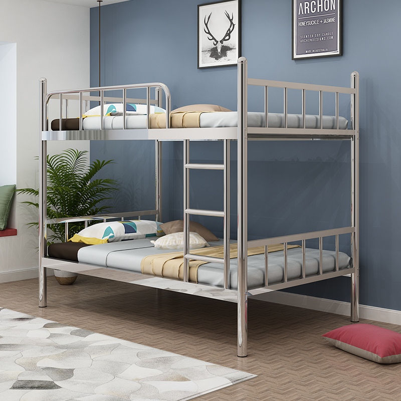 School Metal Two Person Twin Full Over Bunk Bed Steel Bed Metal Steel Bunk Bed