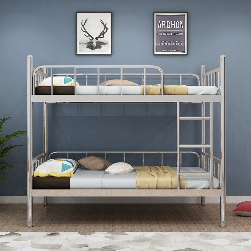 School Metal Two Person Twin Full Over Bunk Bed Steel Bed Metal Steel Bunk Bed