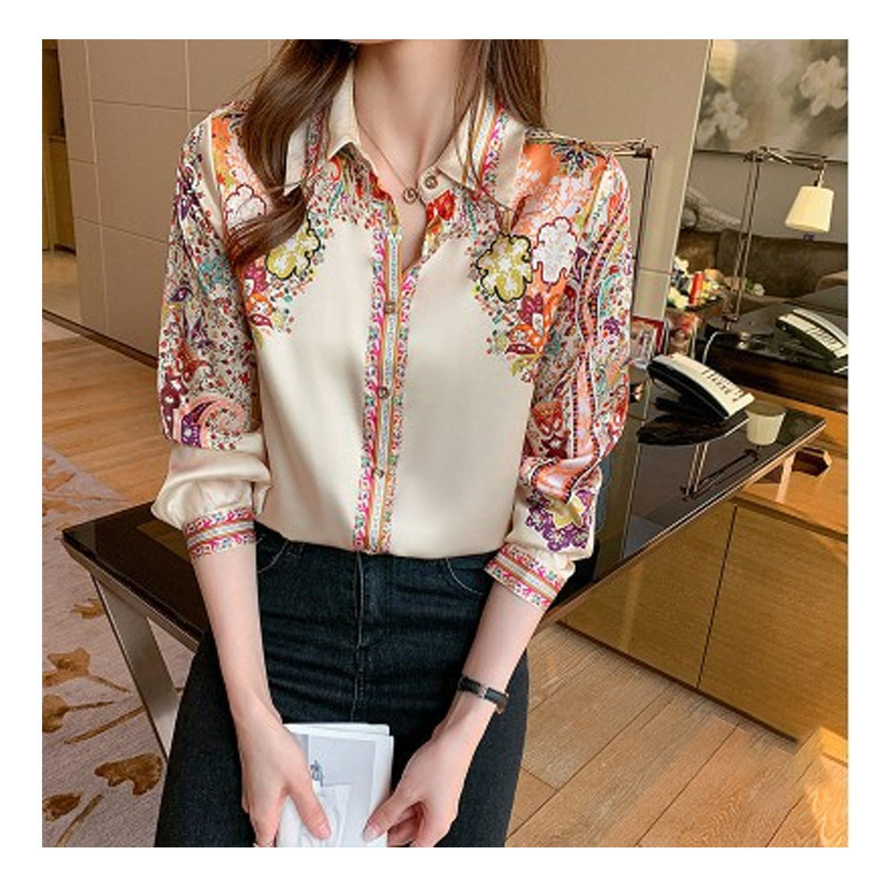 Sleeve Button Pullovers Shirt 2023 Summer Casual Women's Clothes Floral Print Elegant V-Neck Chiffon Blouses Fashion Short