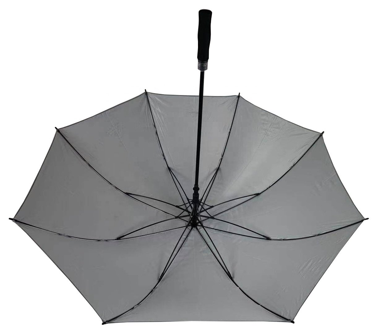 2023  New Design 30Inch 8K Gray Colour Full Fiberglass Reflective Fabric Golf Umbrella