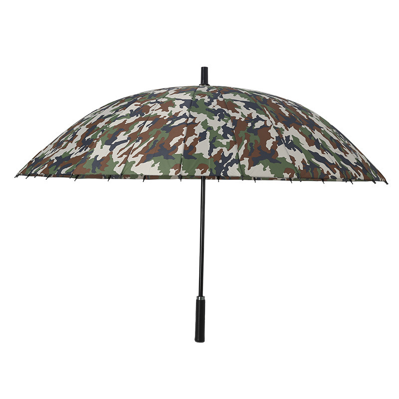 Chinese factory price 23inch*24k camouflage reinforced windproof straight golf umbrella EVA handle paraguas for women/men