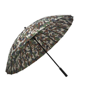 Chinese factory price 23inch*24k camouflage reinforced windproof straight golf umbrella EVA handle paraguas for women/men