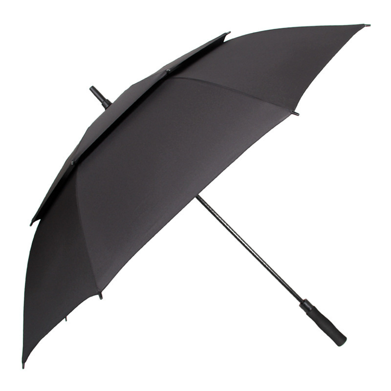 60inch oversized double roof storm proof golf umbrella with custom logo prints for wholesale