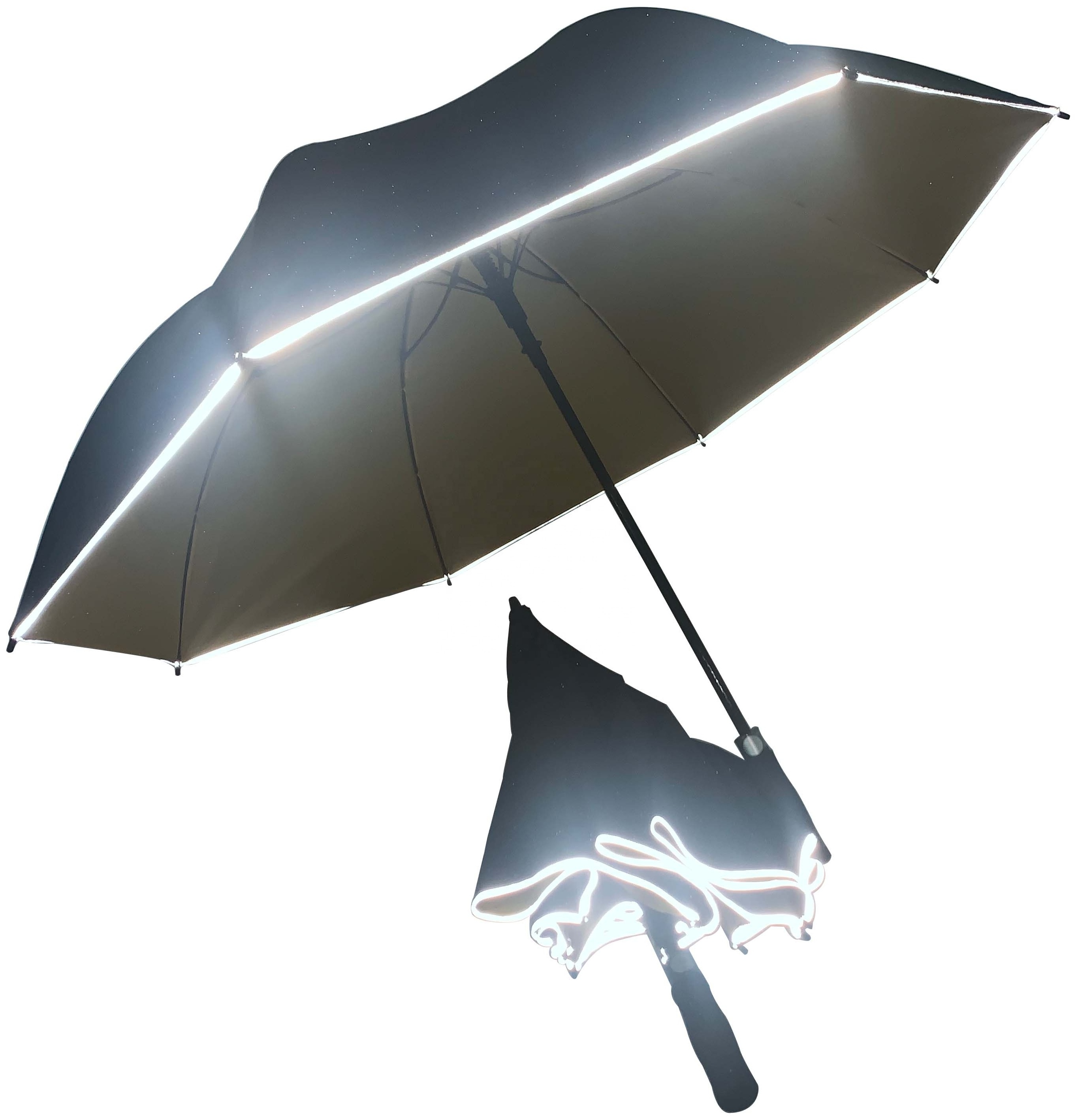 68 inch extra large high quality double layers golf umbrella with light reflective edge multi colors for option