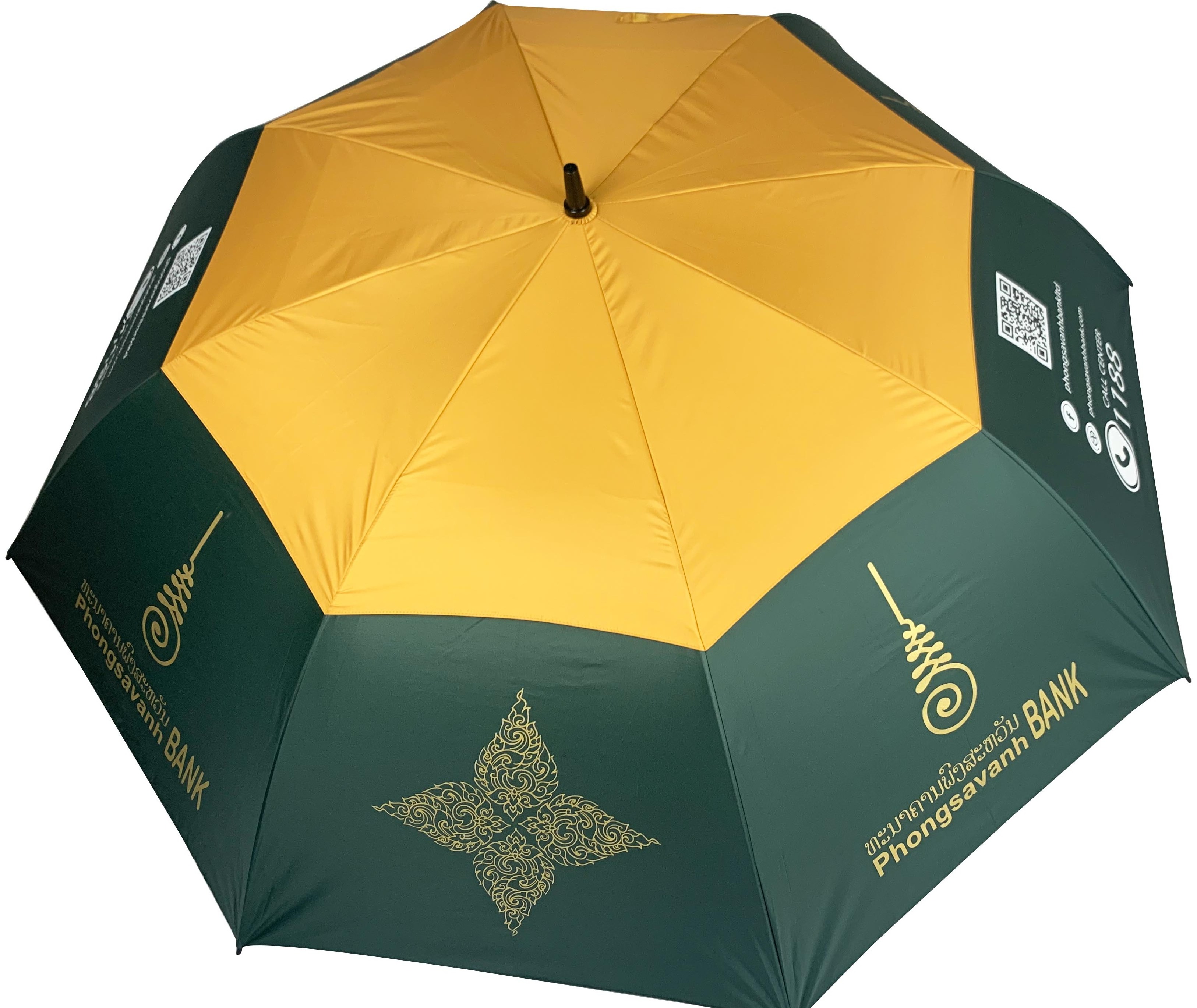 34 inch orange and green uv protected double layers air vented super large golf umbrella for sale